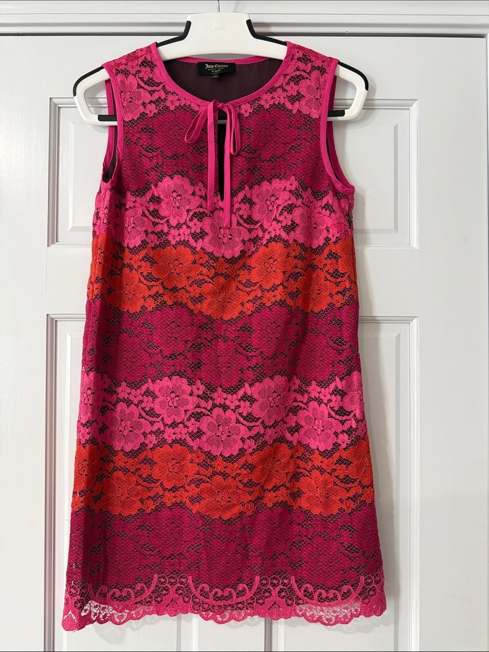 Juicy Couture Women's Black Label Lace Detailed Multi-Colored Mini Dress, Size 0 - Picture 1 of 7